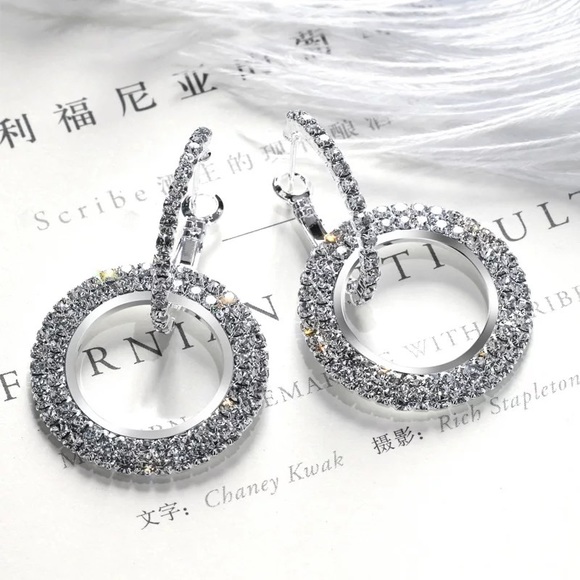 New Women’s Round Elegant Drop Earrings - Picture 4 of 6